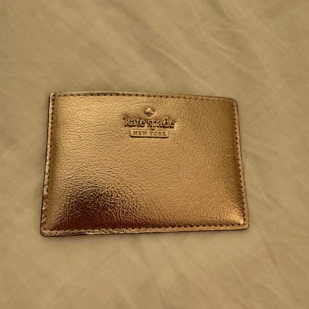 Kate Spade Rose Gold Leather Card Holder